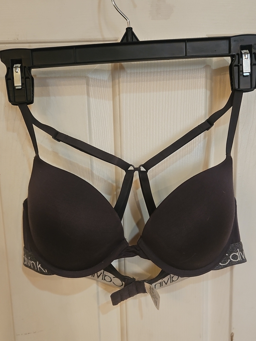 Calvin Klein Black Strappy T-Back Push-Up Bra